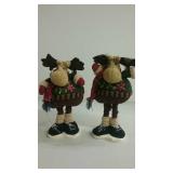 Pair of new holiday decor moose