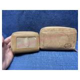(2) Tan leather wallets