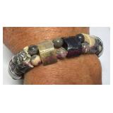 Black & White Jasper Beaded Bracelet