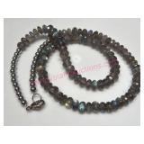 Labradorite Sterling Silver 20in Necklace