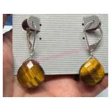 Sterling Silver Tigerï¿½s Eye Earrings