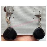 Sterling Silver Black Drops Earrings