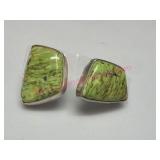 Sterling Silver Green Turquoise Earrings