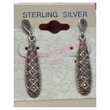 Sterling Silver Dangling Marcasite Earrings