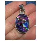 Sterling Silver Dichroic Glass Pendant