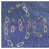 Sterling Silver Necklace-Bracelet-Earrings 21.2g