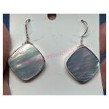 Sterling Silver Blue Mother-of-Pearl Earrings