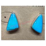 Sterling Silver Kingman Turquoise Earrings