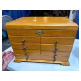 Thomas Pacconi Oak Jewelry Chest w/ Velvet Lining