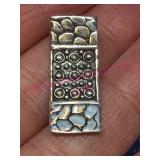 Sterling Silver Pendant w/ Textured Design