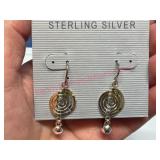 Sterling Silver Dangle Swirl Earrings