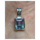 Sterling Silver Pendant w/ Blue Gemstone