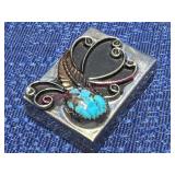 Navajo Sterling Turquoise Pill Box