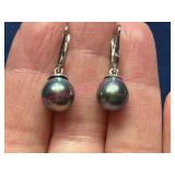 14K White Gold Pearl Earrings, 3.6g TW
