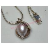 Sterling Silver Necklace w/ Pearl Pendant
