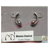 Sterling Silver Pearl Earrings by M. Diedrich