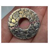 Sterling Silver Round Slide Pendant 4.7g