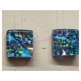 Kiln-Fired Dichroic Glass Earrings