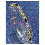 Sterling Silver 20g Gemstone Bracelet
