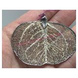 Sterling Silver Leaf Pendant 3.4g
