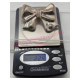 Lrg Sterling Silver Bow Pendant/Brooch 22.4g