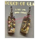 Dichroic Glass 1/20 14k Gold-Filled Earrings