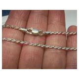 Sterling Silver 18in Rope Chain 5.7g
