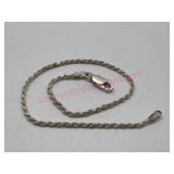 Sterling Silver Rope 7.5in Bracelet 2.0g