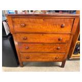 Ant. 1800s Cherry Chest w/Repaired Leg