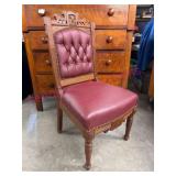Victorian Walnut Parlor Chair w/ Tufted Back