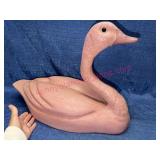 1985 Handcrafted Resin Pink Goose (Pecan Shells)