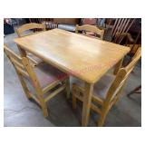 Modern Wood Dinette Table w/ 4 Chairs
