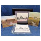Framed & Loose Artwork Featuring Rural Scenes