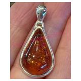 Sterling Silver Baltic Amber Pendant