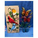 Metal Wall Art w/ Birds & Butterflies