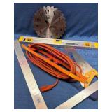 Tool Lot: Blade Clock, Levels, Saw & Cord
