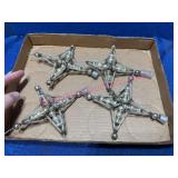 4 Old Star-Shaped Ornaments