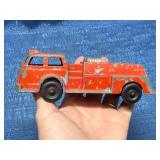 Vtg Red Hubley Die-Cast Fire Truck
