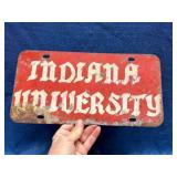 Vtg Red Indiana University License Plate