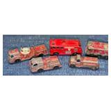 5 TootsieToy & Lesney Die-Cast Fire Trucks