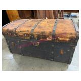 Ant. Wooden Trunk w/Metal Straps