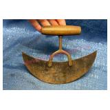 Ant. Half-Moon Herb Chopper w/Wood Handle