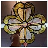 Smaller Floral Stained Glass Hanging Panel