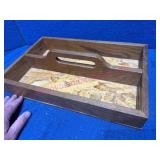 Oak Wooden Carry Tray w/ Handle