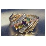14K Gold Ring w/Smaller Gems 3.5-grams