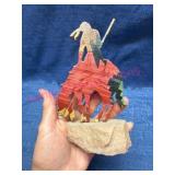 Wooden Horse Figurine w/ Native American Theme