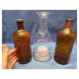 Absinthe Glass Decanter & Amber Bottles