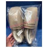 New Tan Slippers w/Faux Fur Lining