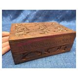 Hand Carved Wooden Keepsake Box
