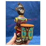 Marx Toys Wind-Up Metal Monkey Drum Toy